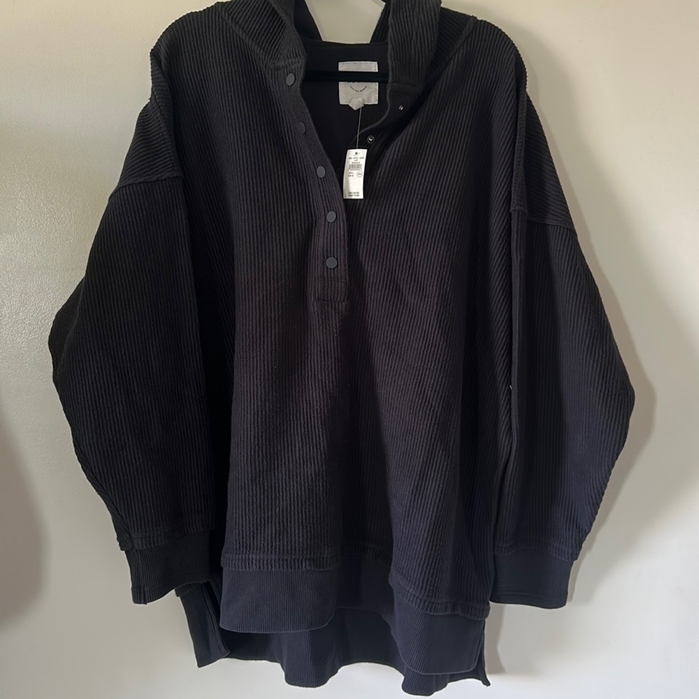 Aerie textured henley hoodie